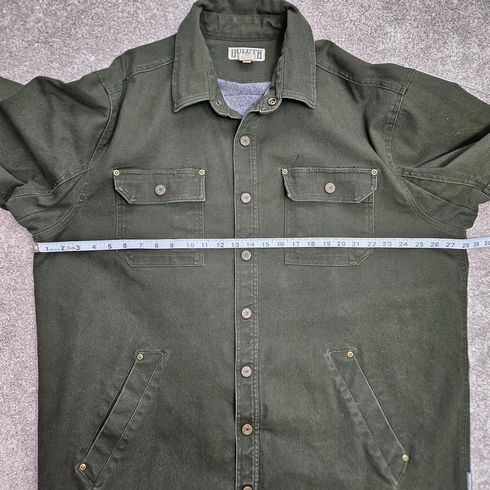 Duluth Trading Burly DuluthFlex Fire Hose Shirt Jac Mens XL TALL Green Workwear - Picture 4 of 9